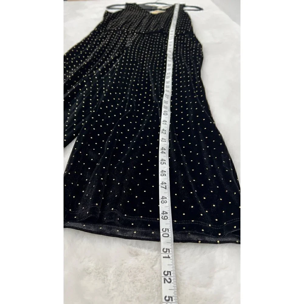 MICHAEL Michael Kors Velvet Jumpsuit Black & Gold polka dots NWT w/Defect